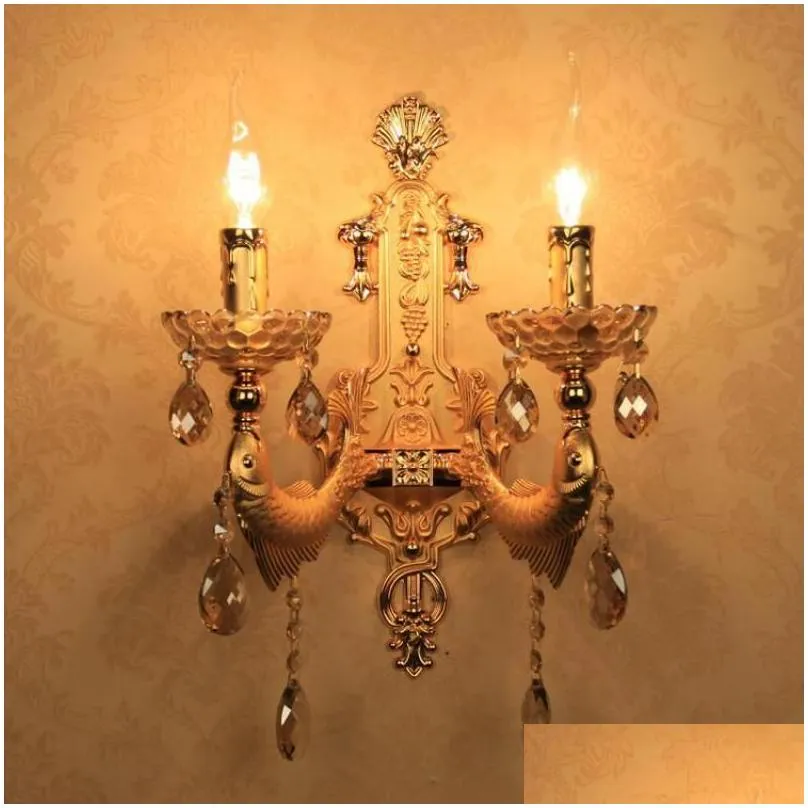 Wall Lamp Home Led Mirror Light Modern Candle Lights With Shade Hallway Gold Fish Fixtures Sconce Walkway
