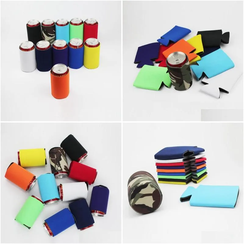 mixed color neoprene stubby holder beer can bottle cooler picnic cooler bags for wine food cans wedding school party