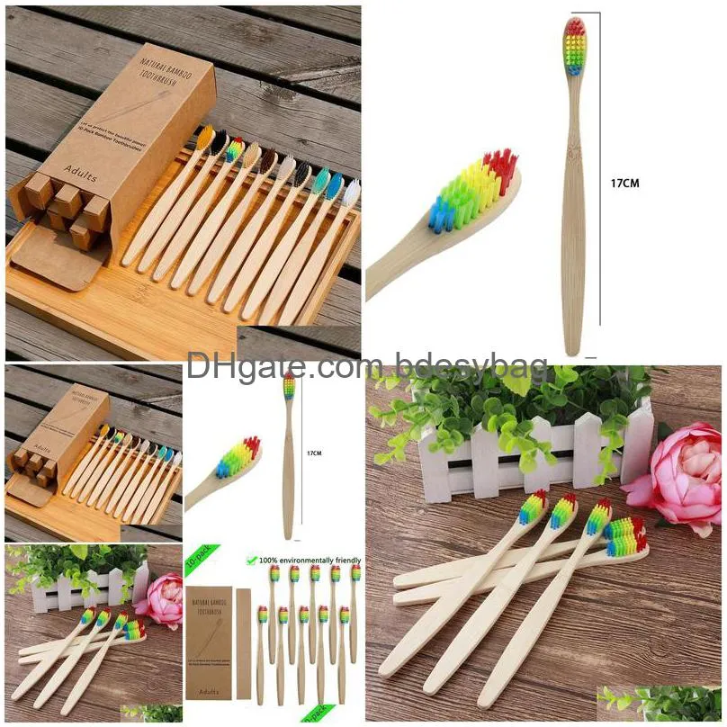 10pcs bamboo tooth brushes soft bristles oral care travel toothbrush for adults care logo custom