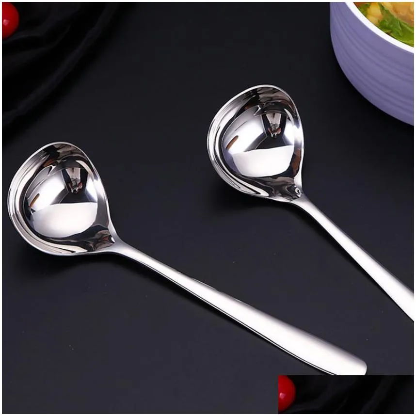 Soup Spoons Stainless Steel Sauce Spoon Home Restaurant Kitchen Drinkware Tool