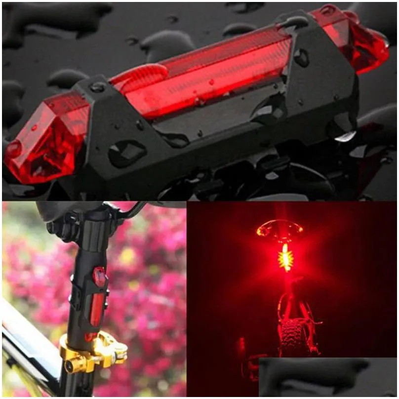 usb rechargeable bike led tail light bicycle safety cycling warning rear lamp bike accessories