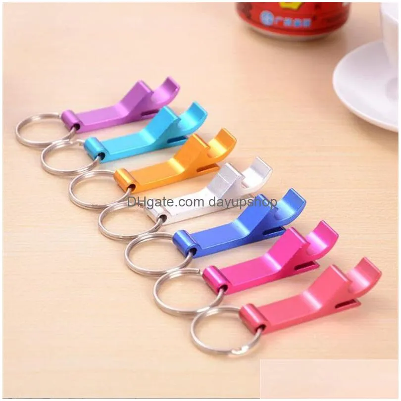 portable keychain aluminum pocket key chain beer bottle opener claw bar small beverage keychain ring