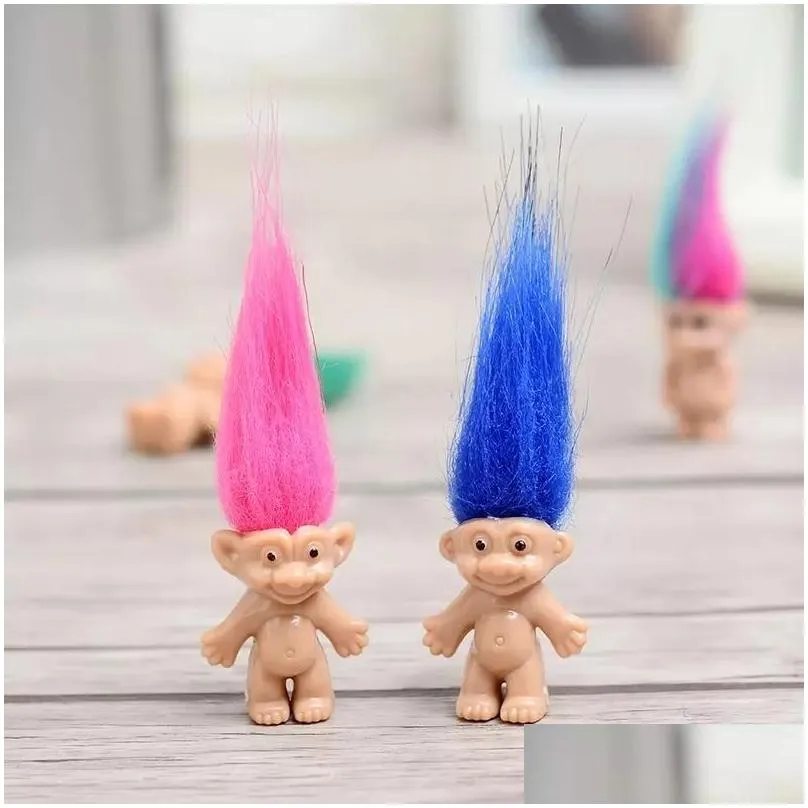 party favor colorful hair troll doll family members daddy mummy baby boy girl leprocauns dam trolls toy gifts happy love family wcw384