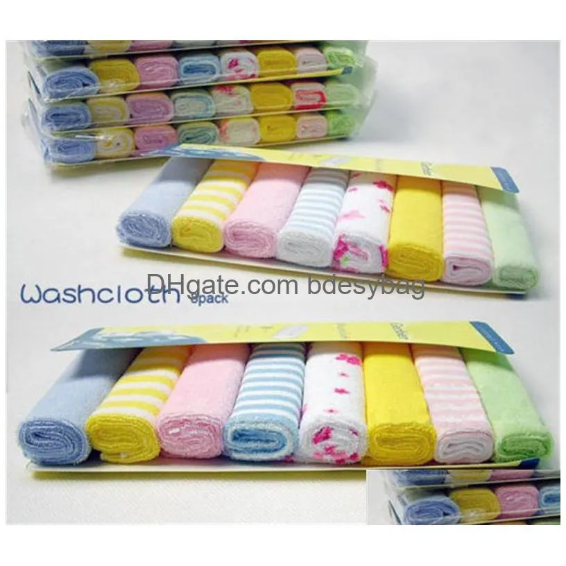 8pcs baby soft cotton towel infant bath washcloth kids feeding baby wipes cloth