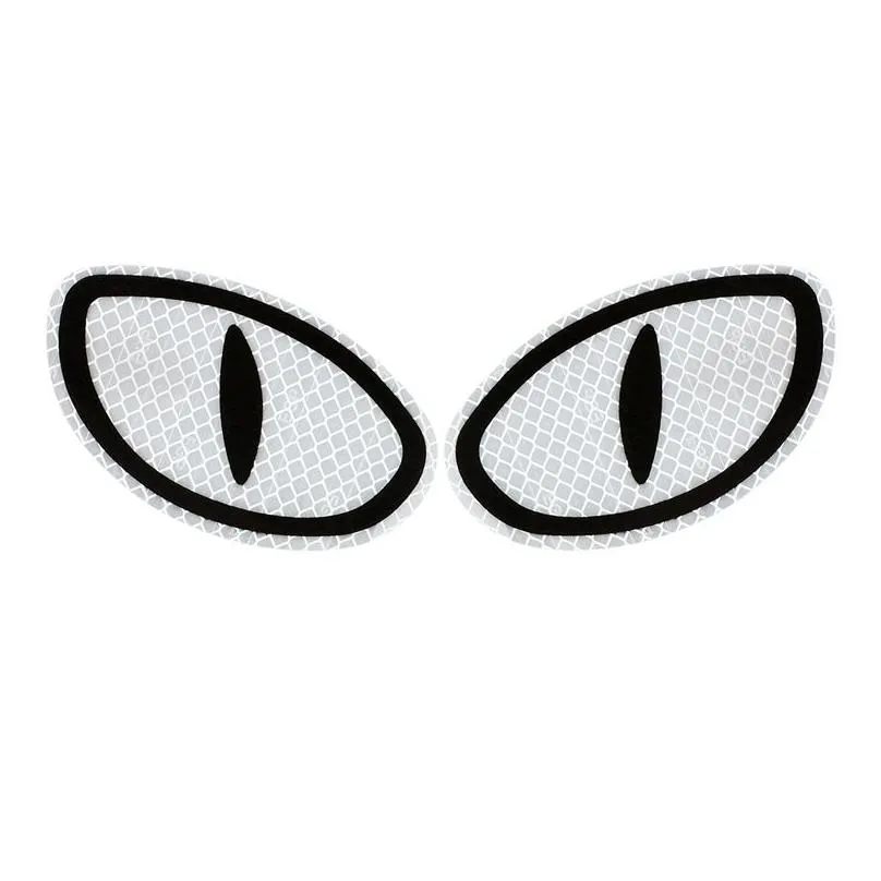 2pcs/pair car sticker reflective cat eyes motorcycle stickers rearview mirror decals auto universal cool accessories