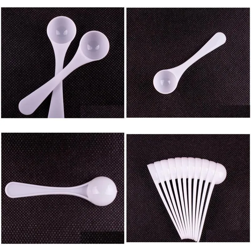 1000pcs 2g 4ml plastic measuring spoon long handle food grade reusable spoons milk powder spoon kitchen scoop sn1955