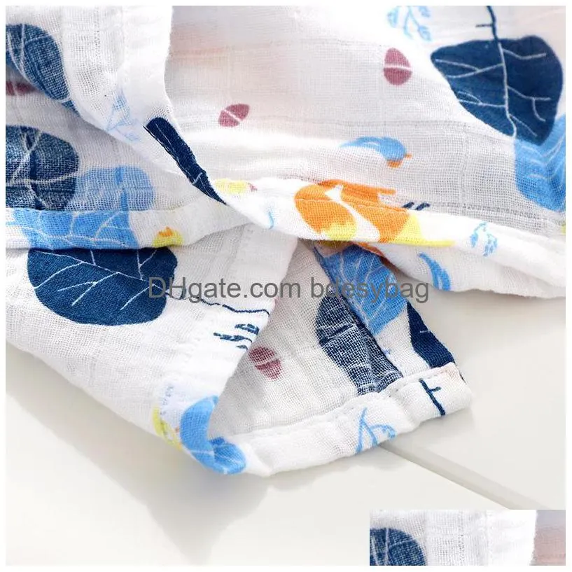 120x110cm newborn robes swaddle blanket muslin diaper baby blankets infant gauze bath towel baby warp