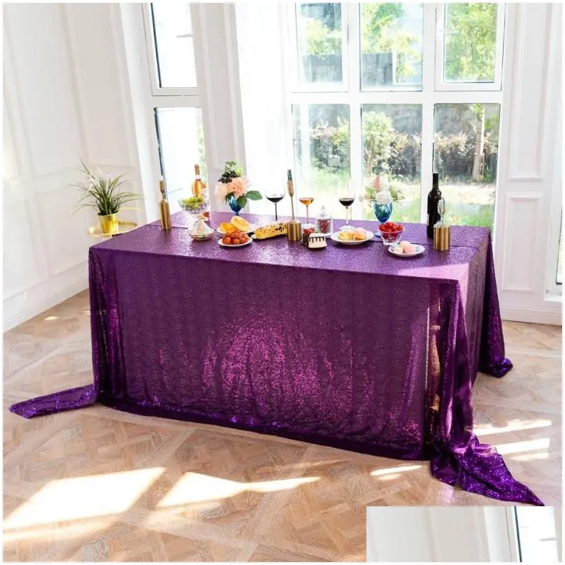 table cloth manteles para fiesta gala decoration tablecloth sequin rectangular wedding party christmas halloween ceremony cover