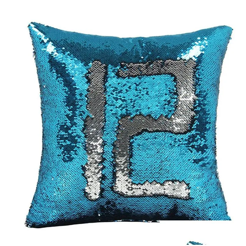 15pcs! Mermaid Sequin Pillowcase multicolor Magical Color Changing Throw Pillow Cover Bright Pillowcase Back Cushion Cover Hot sale