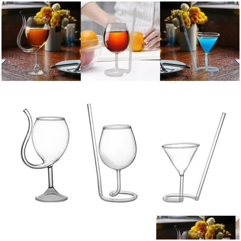 wine glasses unique cocktail glass glasre champagne cup iced coffee with built in straw goblet for home family bar