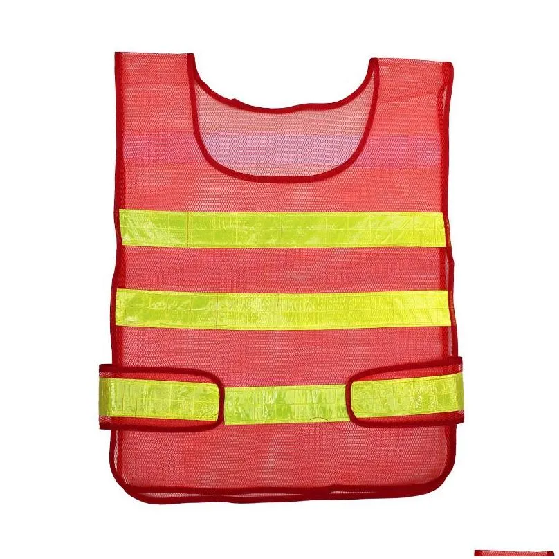 wholesale 3 Colors Reflective Safety Supply Reflective Vest Hollow Grid Vest High Visibility Warning Construction Traffic Work Safety Clothes