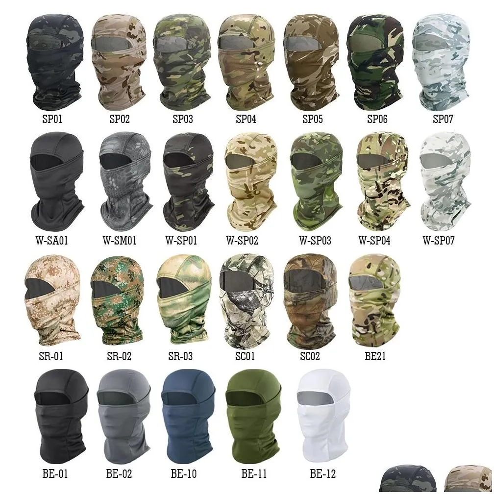 Tactical Camouflage Balaclava Full Face Mask CS Wargame Army Hunting Cycling Sports Helmet Liner Cap Scarf
