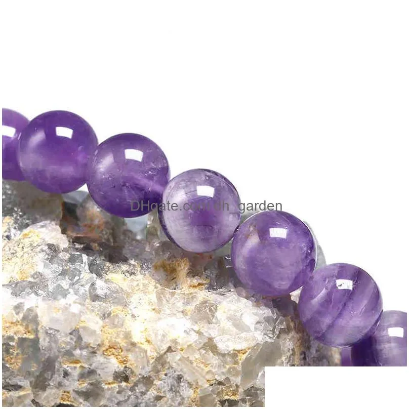 natural dream amethysts quartz light purple gemstone women beaded stretch bracelet energy gift jewelry