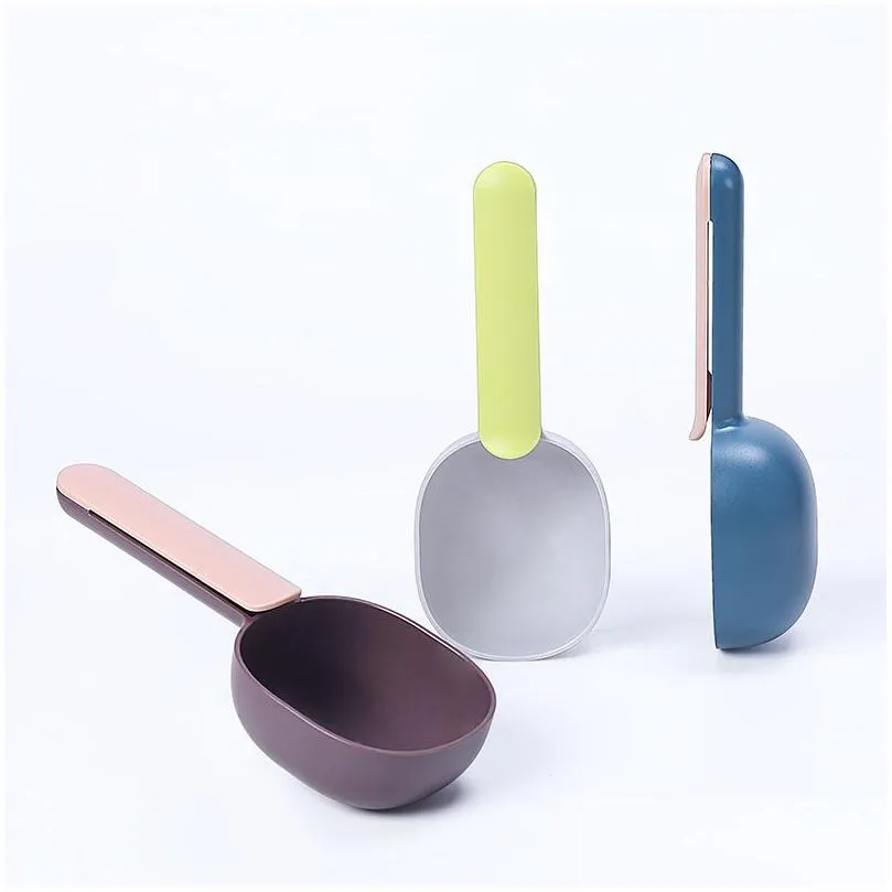 Pet Food Scoop ABS plastic pet Dog cat bird scoop feeders with handle clip home pet supplies Dog food shovel spoon Cat Food Shovel