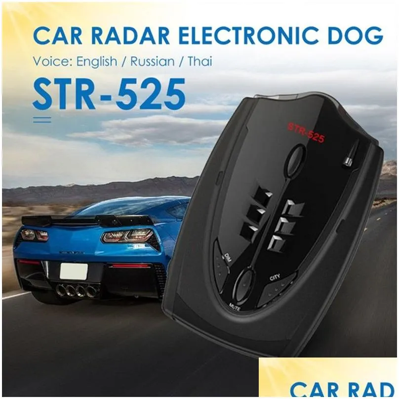car radar detector str525 detecting tool english russian vehicle speed alarm systems security radar-detectors