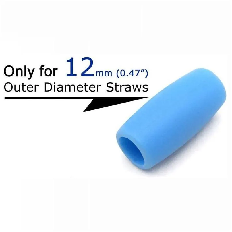 drinking straws 12mm multi-colors food grade silicone straw tips cover soft reusable metal stainless steel nozzles only fit for 1/2