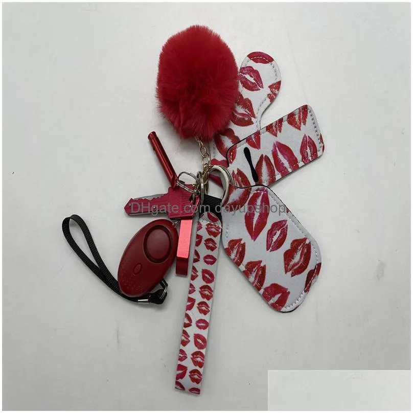 women alarm personal keychain set self defense alarm keychain security self protection security alarm key ring for girls