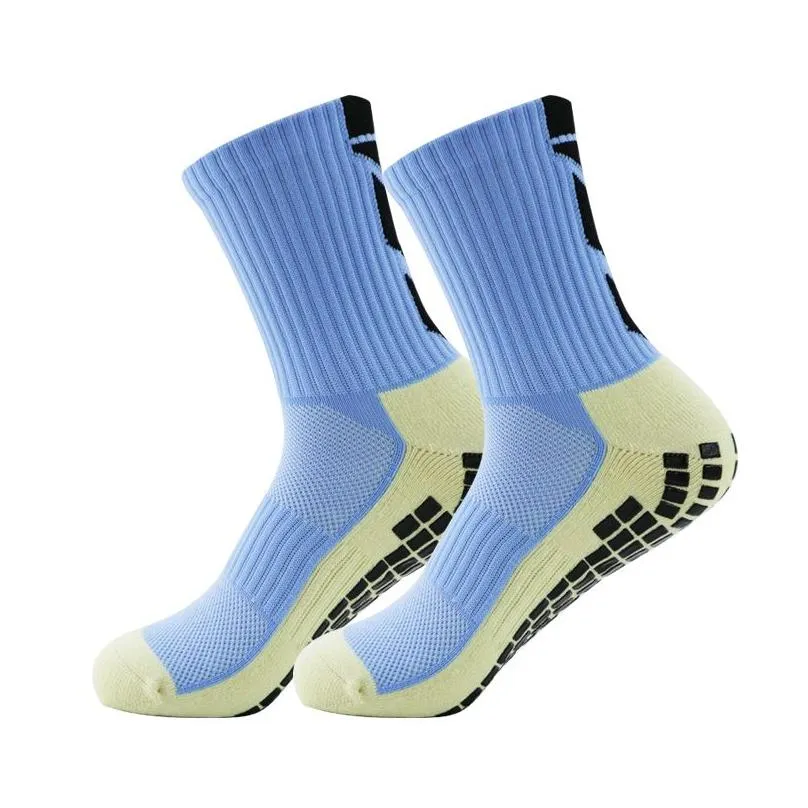 high quality cotton anti slip non slip suction grip football socks cotton sport cycling running riding socks