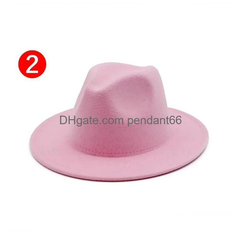 manufacturer custom wool white fedora hats big wide brim men kids women leopard fedora felt hat green boxes pink ladies stylish