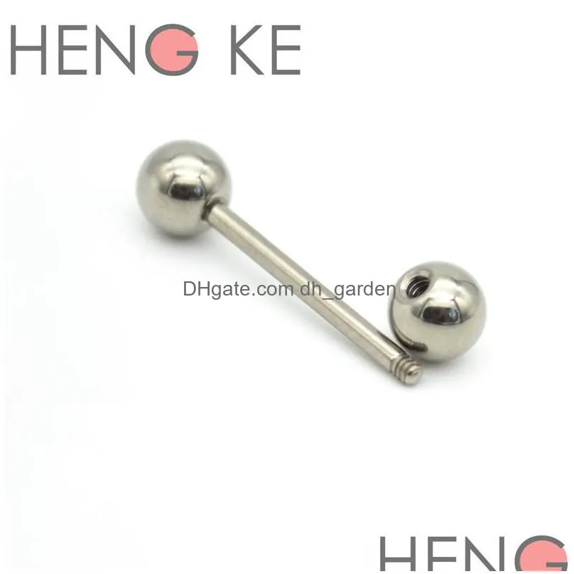 straight barbell tongue bar rings grade 23 titanium g23 body piercing jewelry fashion stud 14g 16mm 19mm 21mm