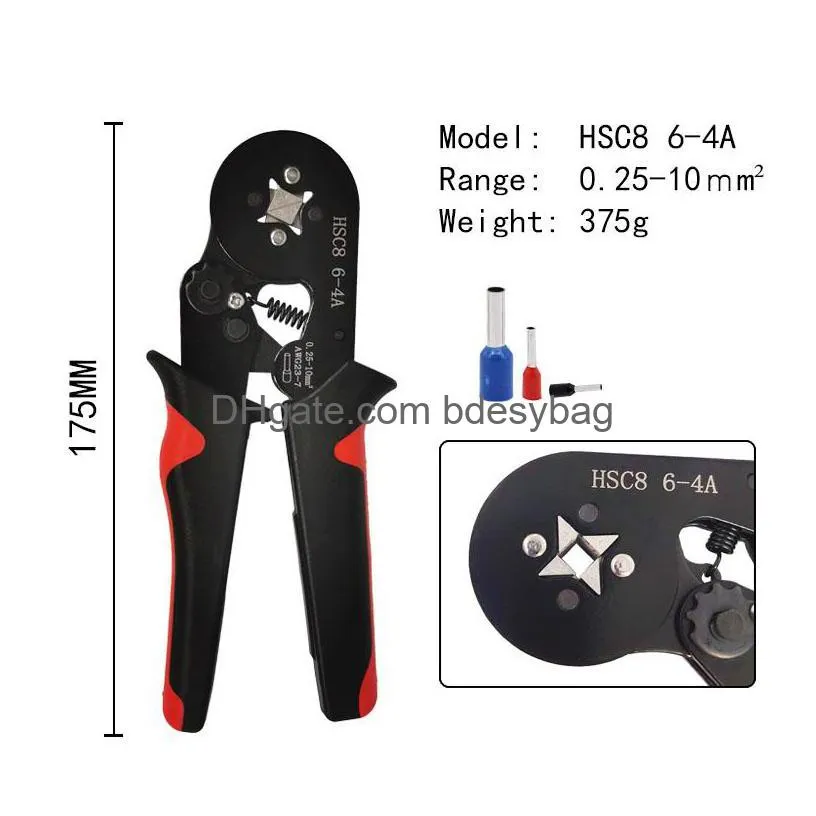tubular terminal crimping tool mini electrician`s pliers hand tools hsc8 6-4 0.06-10mm2 28-7awg high precision pliers set