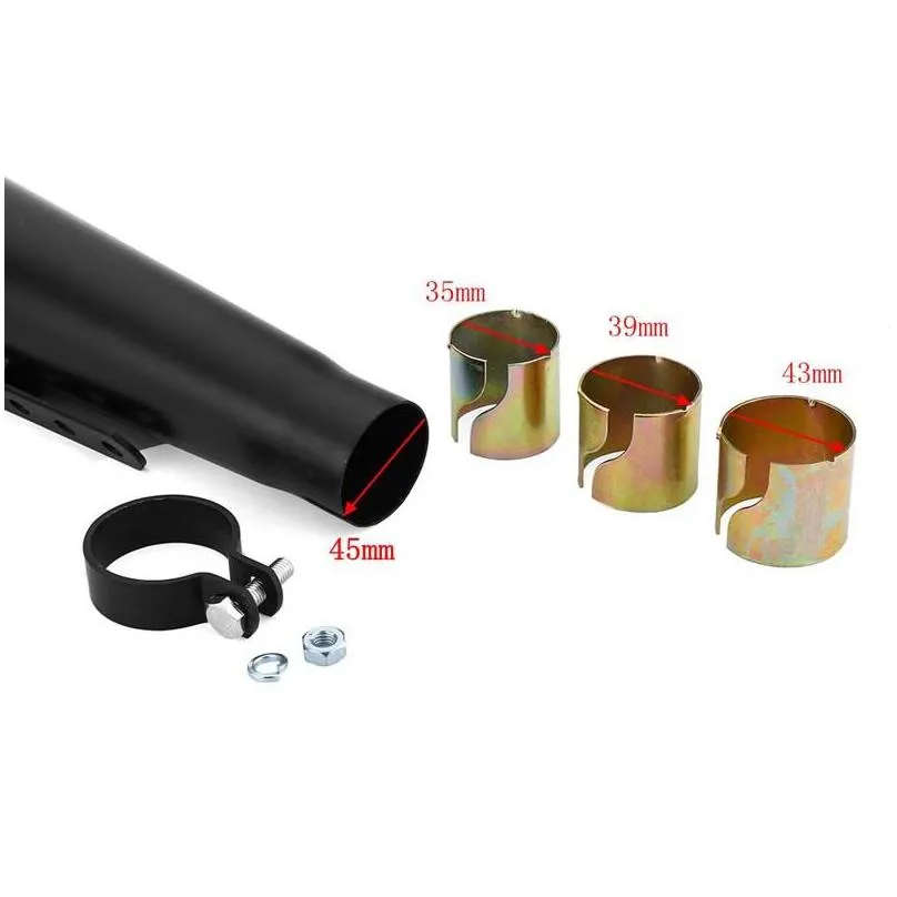 universal motorcycle racer exhaust system pipe muffler with sliding bracket matte exhausts silencer tip accessory
