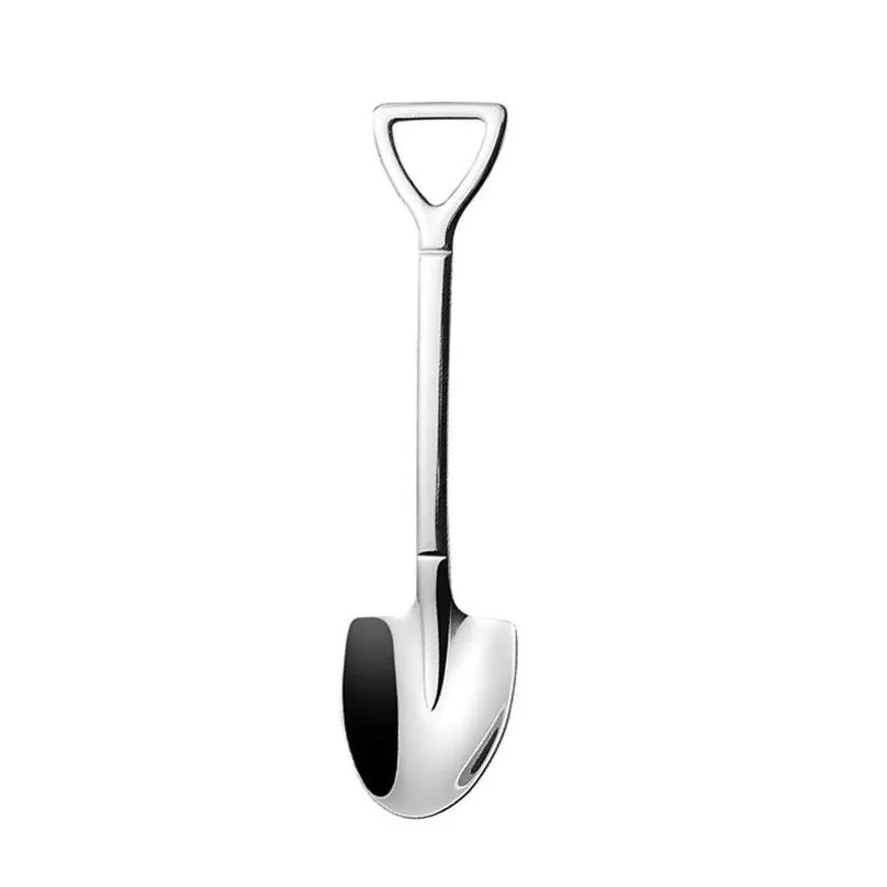 304 stainless steel creative tip flat shovel spade spoon coffee dessert ice cream spoons Watermelon digging drop ship