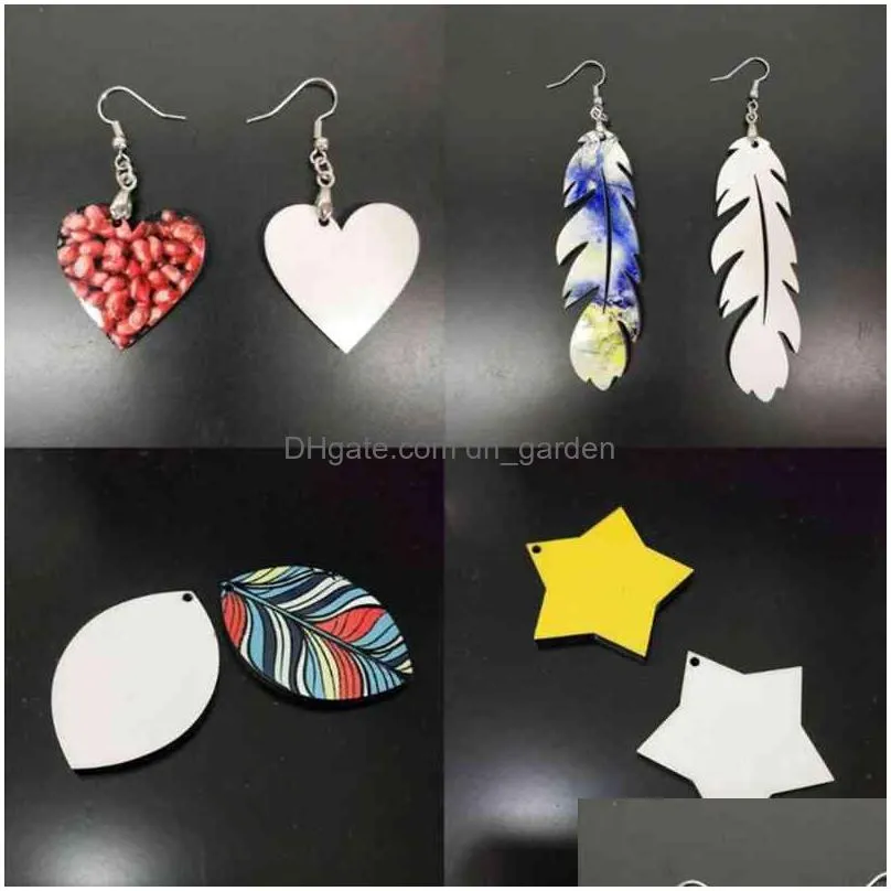 blank dangle earrings sublimation fashion drop earring for women diy po images handicrafts jewelry gift