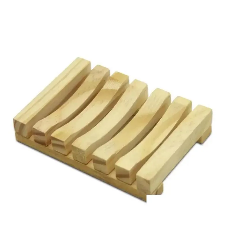 Bath soap Dishes Natural Bamboo Wooden Soap Dishes Plate Tray Holder Box Case Shower Hand Washing Soaps Holders