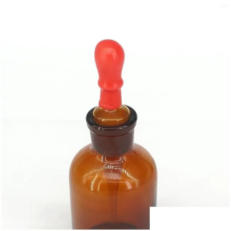 wholesale 60ml dropping brown glass bottle pipette and latex rubber nipple laboratory chemistry equipment