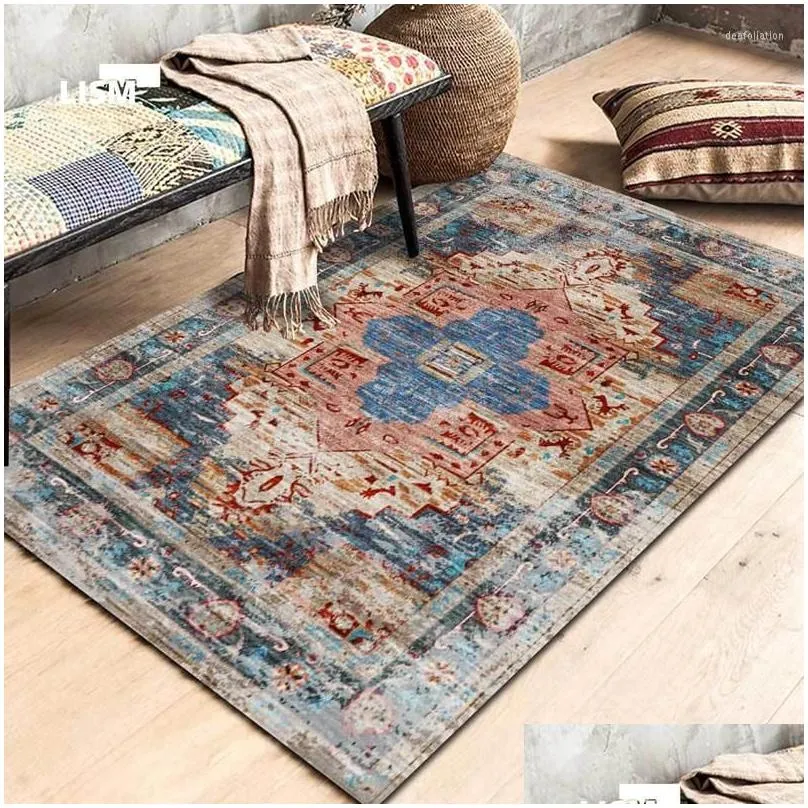 carpets bohemia  carpet area rug for living room floor mat door ethnic gypsy morocco bedroom anti-skid flannel modern home