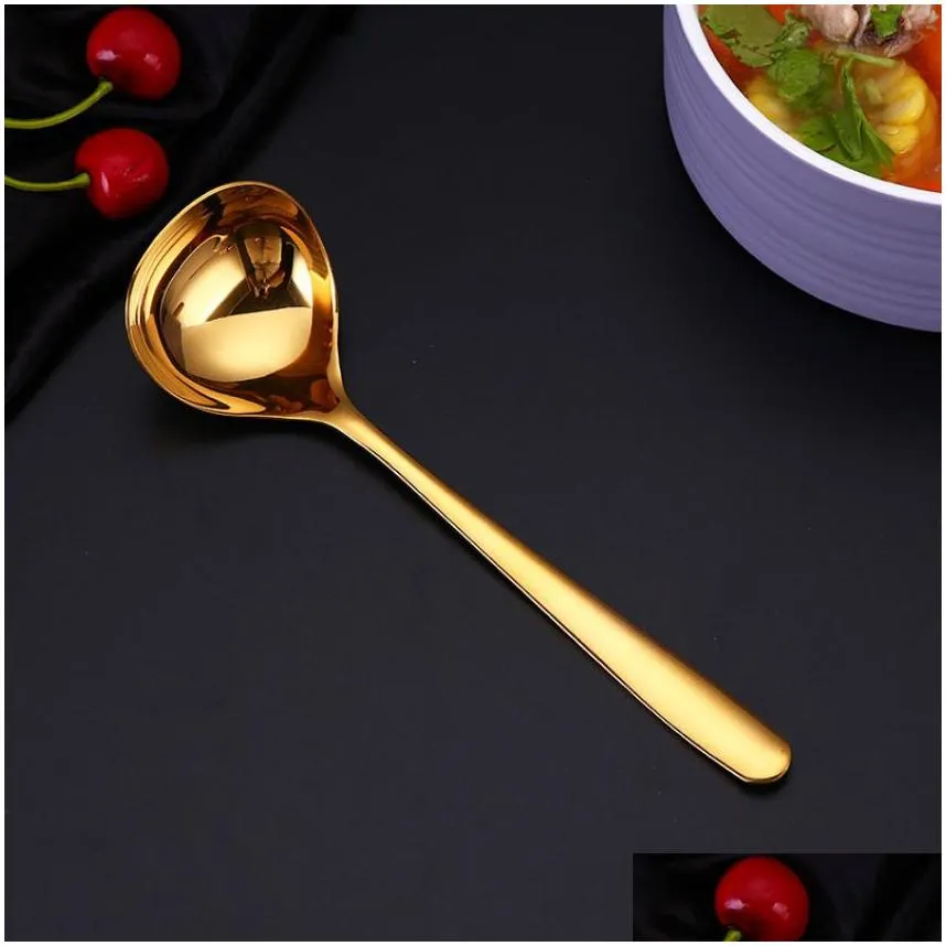 Soup Spoons Stainless Steel Sauce Spoon Home Restaurant Kitchen Drinkware Tool