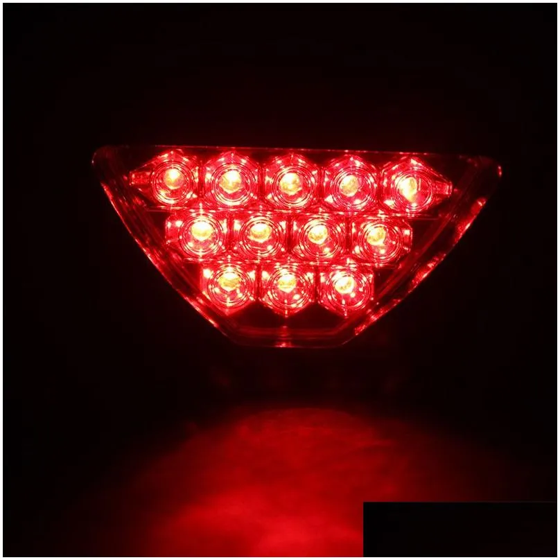 red 12 led brake light rear tail stop safety lighting universal motorcycle atv suv car auto warnning lamp 12v