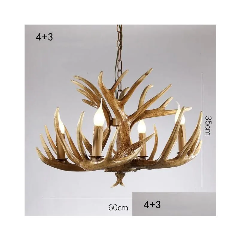 chandeliers american country resin candle antler chandelier europe deer horn lighting fixtures vintage kitchen loft