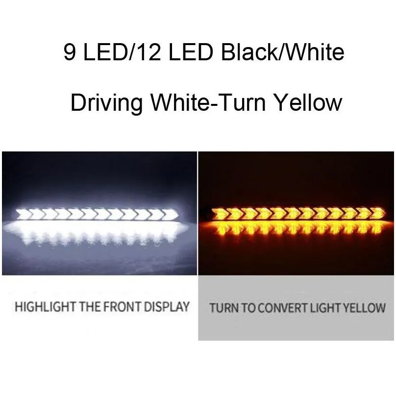 car led drl turn signal light waterproof daylight running flow tube flexible strip lighting flasher flowing warnning lamp 4 colors