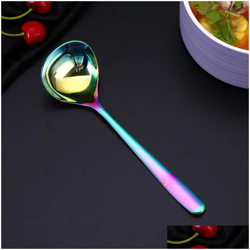 Soup Spoons Stainless Steel Sauce Spoon Home Restaurant Kitchen Drinkware Tool