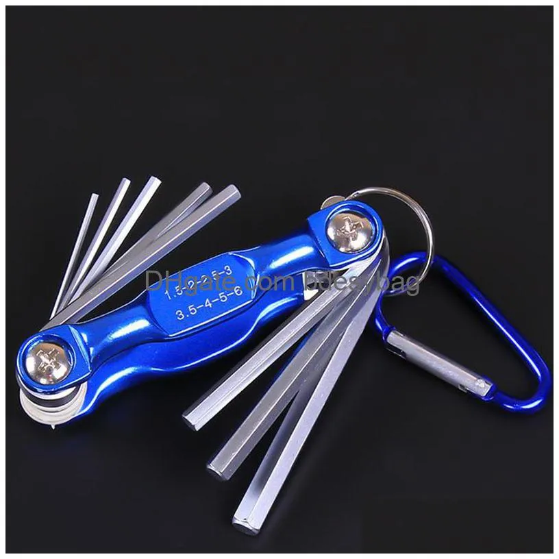 folding hex wrench tool metal metric allen hexagonal screwdriver keys hand tool portable set with