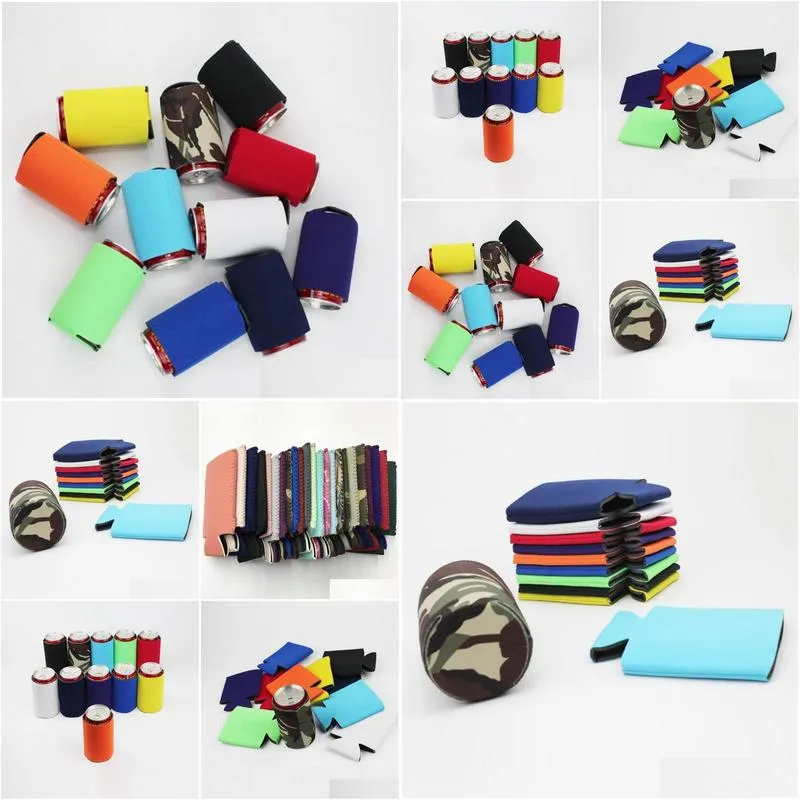 mixed color neoprene stubby holder beer can bottle cooler picnic cooler bags for wine food cans wedding school party