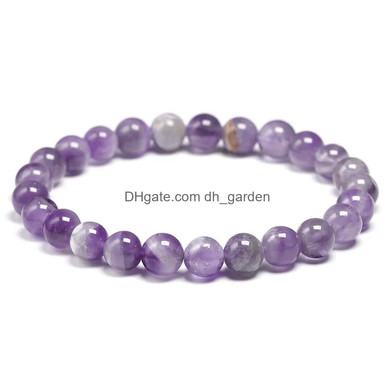 natural dream amethysts quartz light purple gemstone women beaded stretch bracelet energy gift jewelry