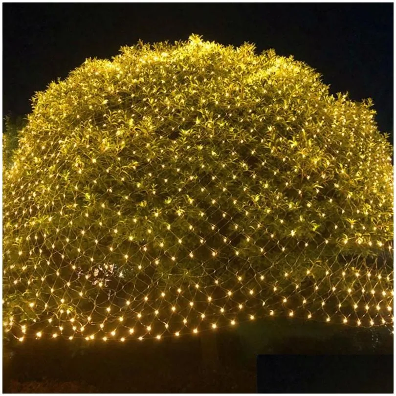 thrisdar 6x4m 880led christmas net light garden mesh fairy garland outdoor holiday wedding party backdrop string led strings