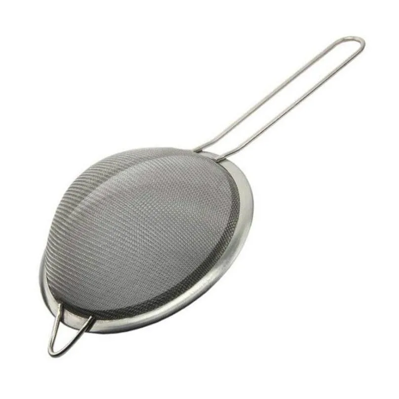Stainless Steel Fine Mesh Strainers Colanders Flour Sieve with Handle Juice and Tea Strainer Kitchen Tools RH67146