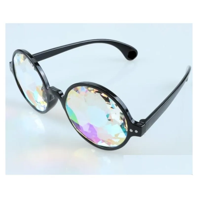 disco kaleidoscope glasses rainbow crystal lenses prism diffraction glass eye wear holiday dance punk goggles party event favors