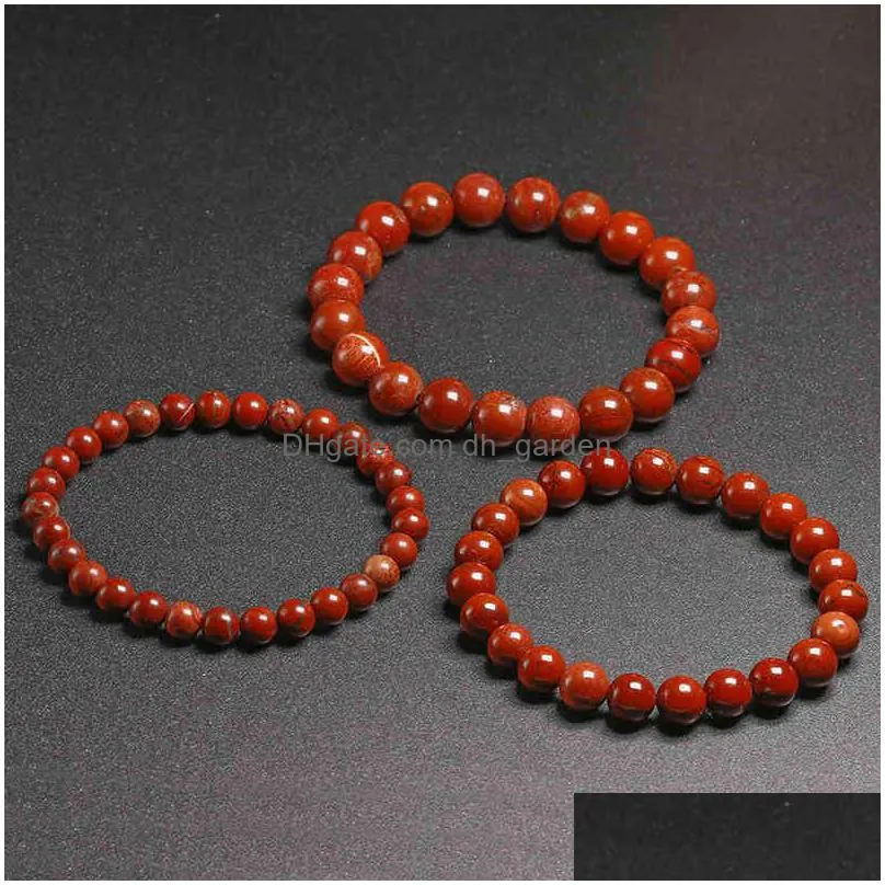 natural genuine red jasper round semi-precious stones beads 6 8 10 mm bracelets women men healing jewelry accessories gift