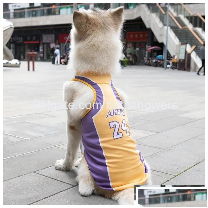 dog apparel large dogs vest basketball jersey cool breathable pet cat clothes puppy sportswear spring summer fashion cotton shirt la