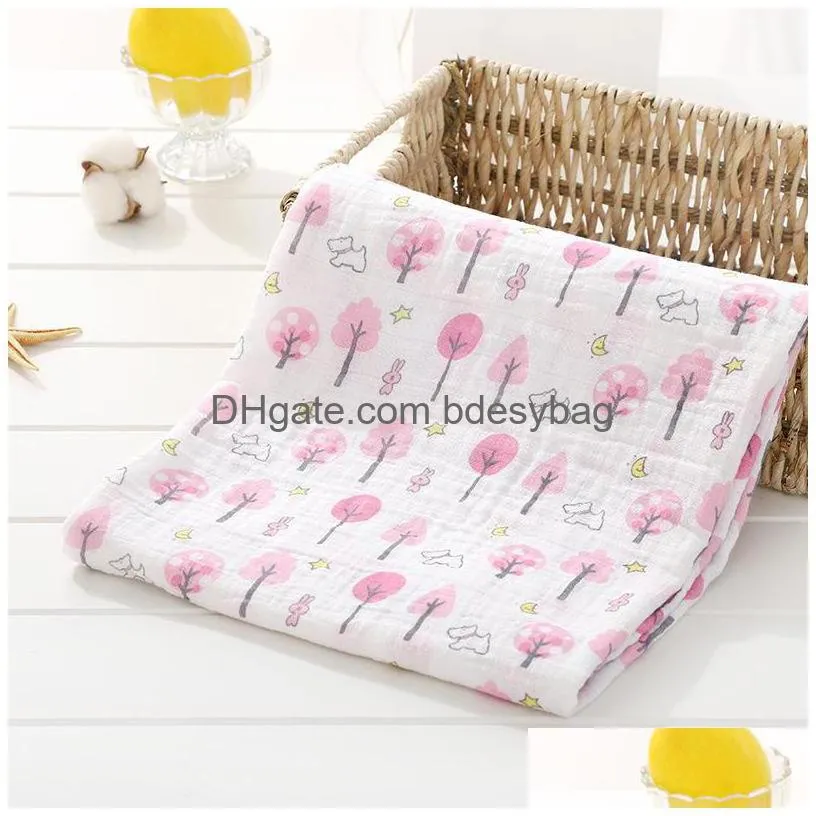 120x110cm newborn robes swaddle blanket muslin diaper baby blankets infant gauze bath towel baby warp