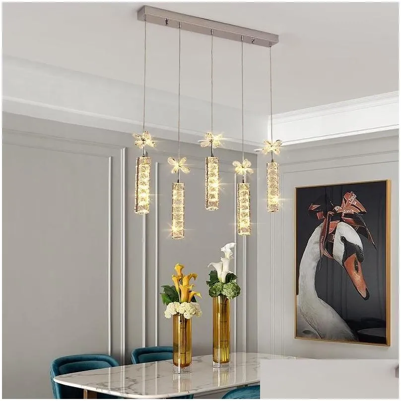 large luxury k9 crystal led chandelier lighting fixture rings dimond pendant hanging indoor lamp stair hall e14 chrome cristal