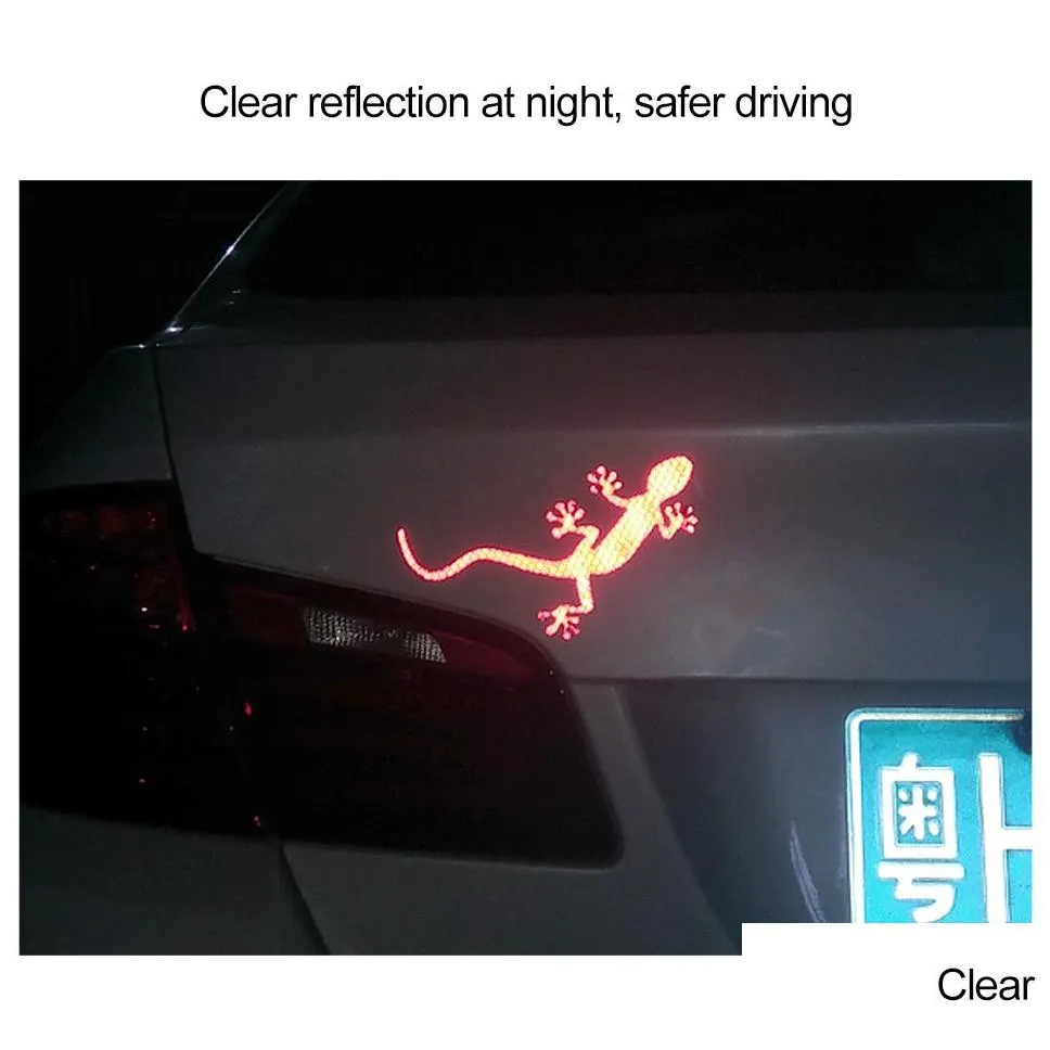 3D Gecko Reflective Reflective Stickers For Vehicles Light Reflector