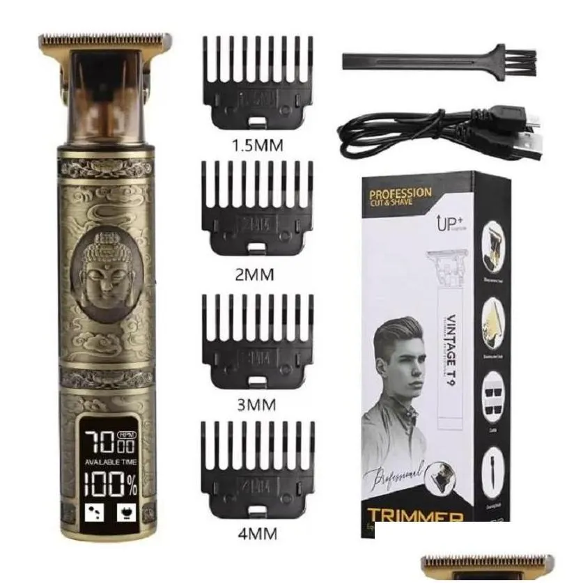 Hair Trimmer Clipper Electric Razor Men Steel Head Shaver Gold With Usb Styling Tools Drop Delivery Products Care Otl0X