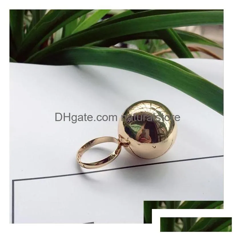 band rings big metal ball for women personality statement ring jewelry wholesale bijoux adjustable drop delivery dh4ba