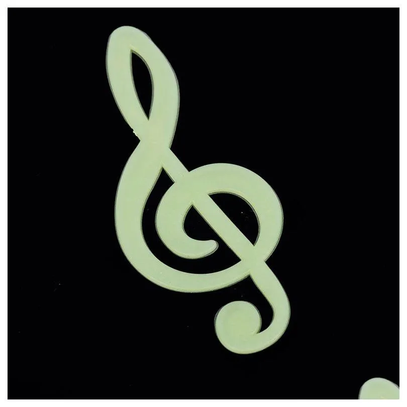 15pcs/bag music notes glow in the dark luminous fluorescent home wall stickers decal home bedroom decoration